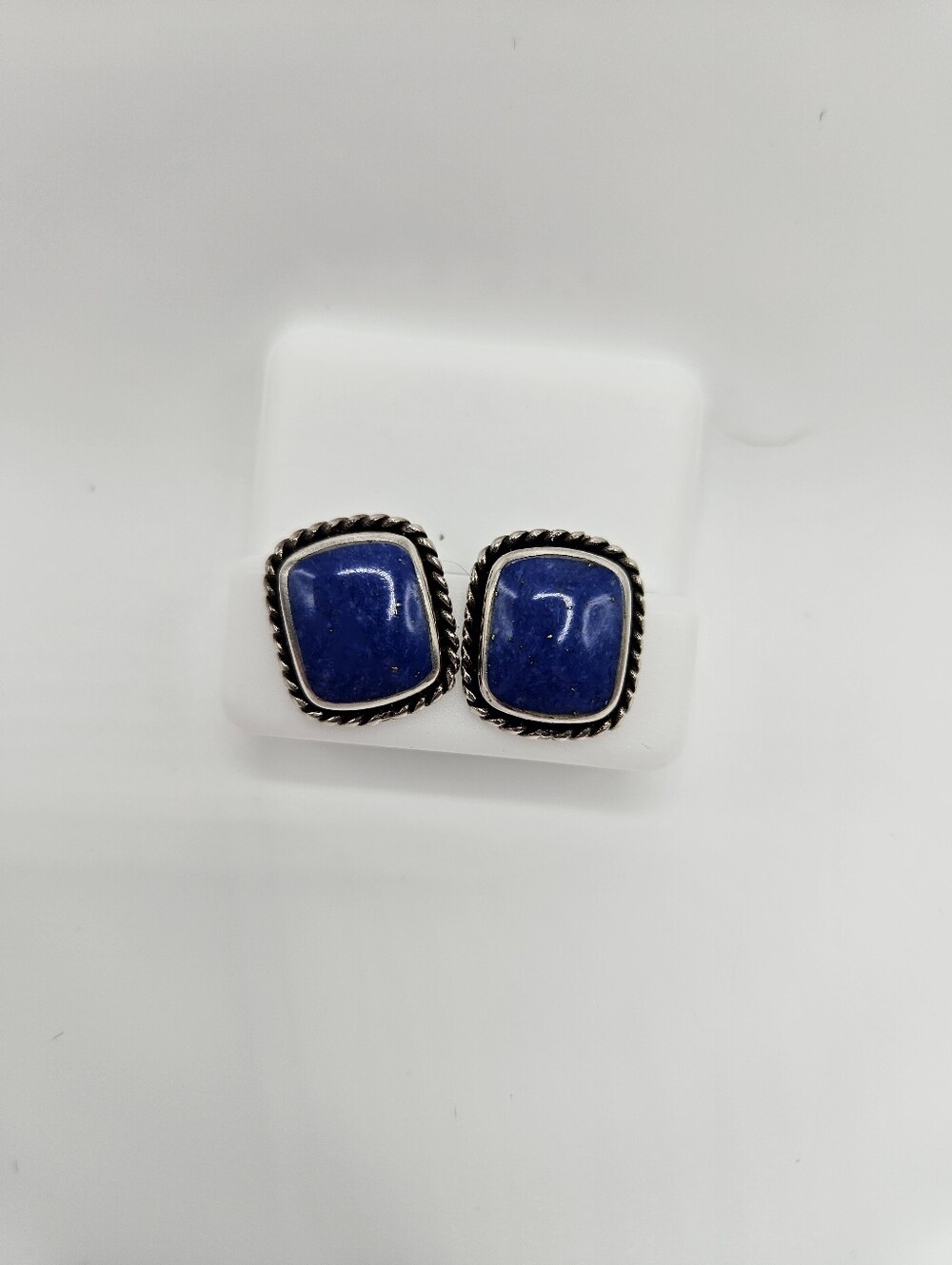 Milor Blue Lapis Cushion Studs